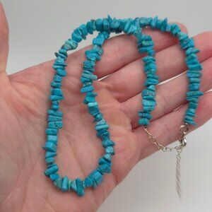 16 Inch 925 Sterling Silver Cool Howlite Stone Necklace